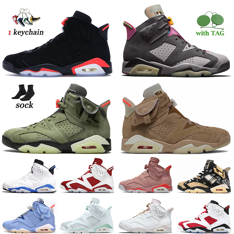 

Highest Quality JUMPMAN 6 Luxury Basketball Shoes 6s Size US 13 Classic Black Infrared British Khaki Cactus Jack Bordeaux Gold Hoops Mens Women Fashion Sneakers, D47 quai 54 purple 40-47
