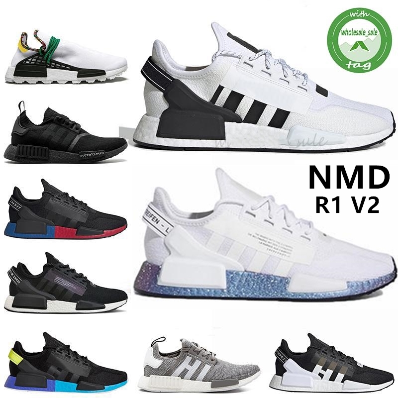 

Box Dazzle camo nmd r1 v2 mens running shoes White Speckled aqua tones mexico city metallic core black munich oreo green men women outdoor trainers sports sneakers, Packing with bubble