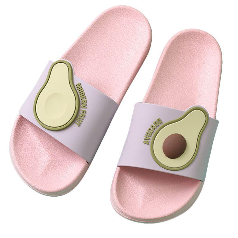 

Couple Summer Non-Slip Slippers Cute Avocado Fruit Bright Beach Slide Sandals Q1FE, Black