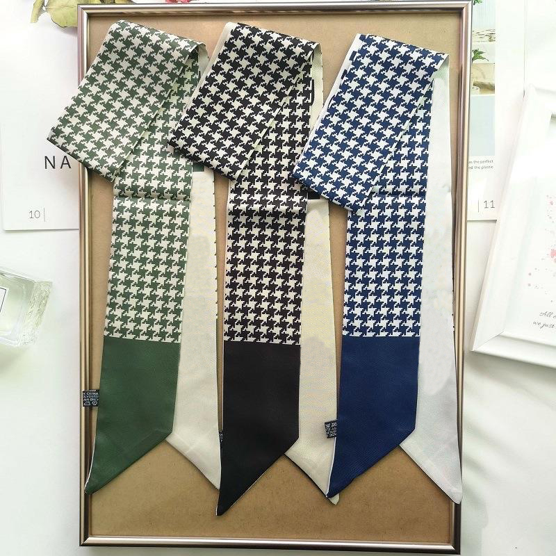 

Designer scarf Luxury brand women's fashion neckerchief, tie, high quality scarves monogram polyester material size 6*100cm, Blue;gray