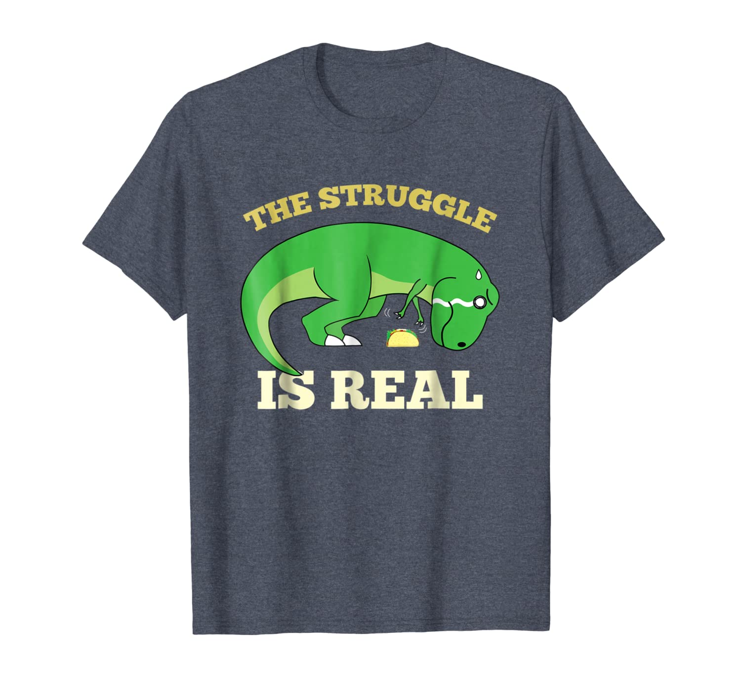 

the struggle is real t-shirt t rex dinosaur taco food tee, White;black