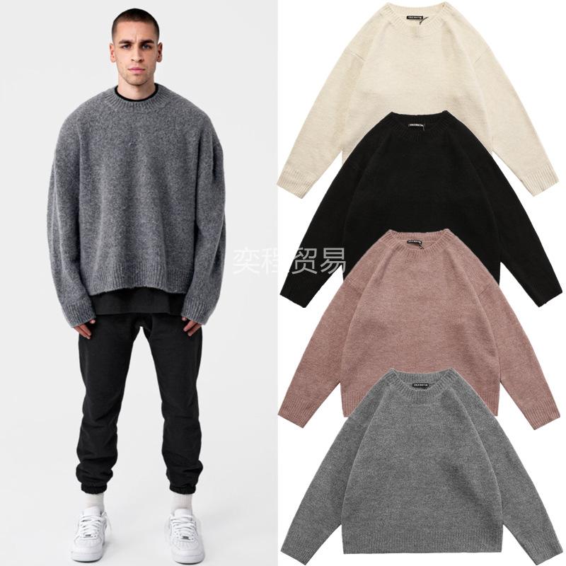 

Men' Sweaters Cole Buxton Knit Shirt Men Women 100% Cotton High Quality Top, Black