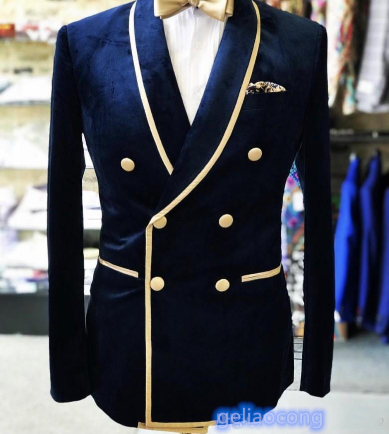 

Mens Formal Slim Fit Double Breasted Suit Blazer Business Coat Jacket Casual Tops Formal Velvet Blazer Coat Jacket Prom Top, White;black