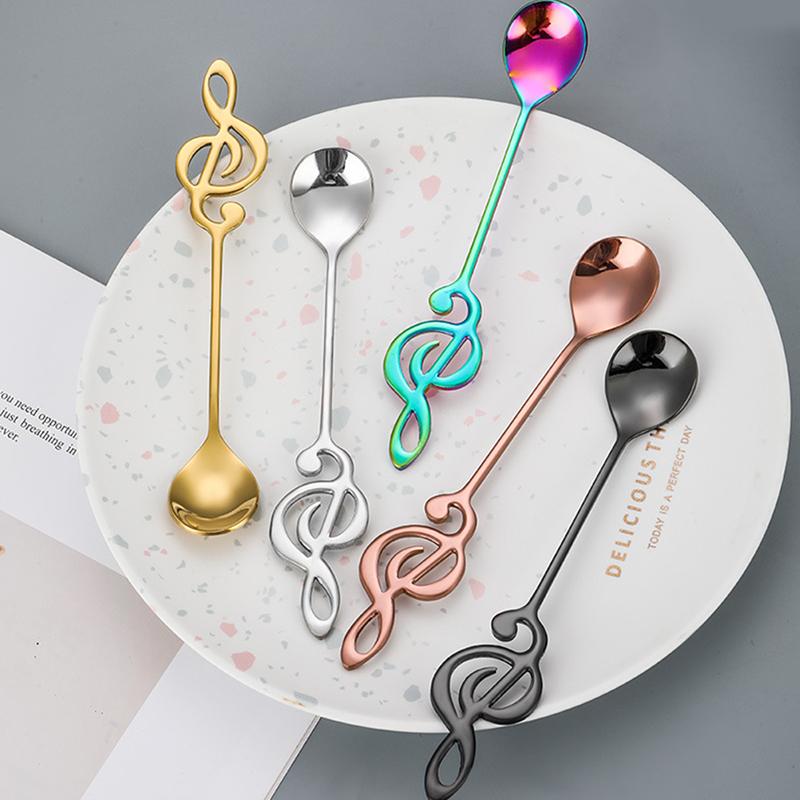 

Spoons 1PCS Creative Stainless Steel Music Note Spoon Mug Bar Ice Gift Coffee Stirring