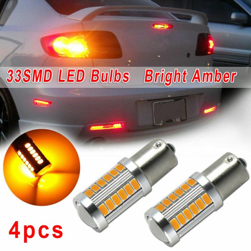

Car Headlights 4x Bright Amber 1157 BAY15D Tail Stop Brake Backup Reverse Light 33SMD LED Bulb Accessories
