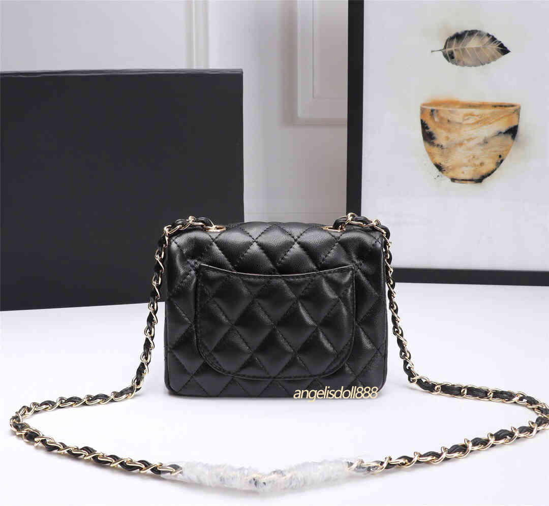 

Woman wallet purses mini square classic flap bag black lambskin leather chain quilted shoulder crossbody handbag high quality fashion bags