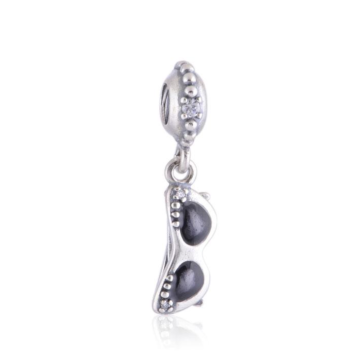 

100% 925 Sterling Silver Sunshine Diva Sunglasses Bead Fits European Jewelry Chamilia Charm Bracelets