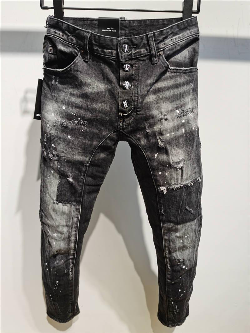 

DSQ 2021 New Designers DSquared luxurys DSQ2 D2 Men Luxury Denim Jeans Holes Trousers Pants Biker Jeans Rock Revival Jea eiO, Blue