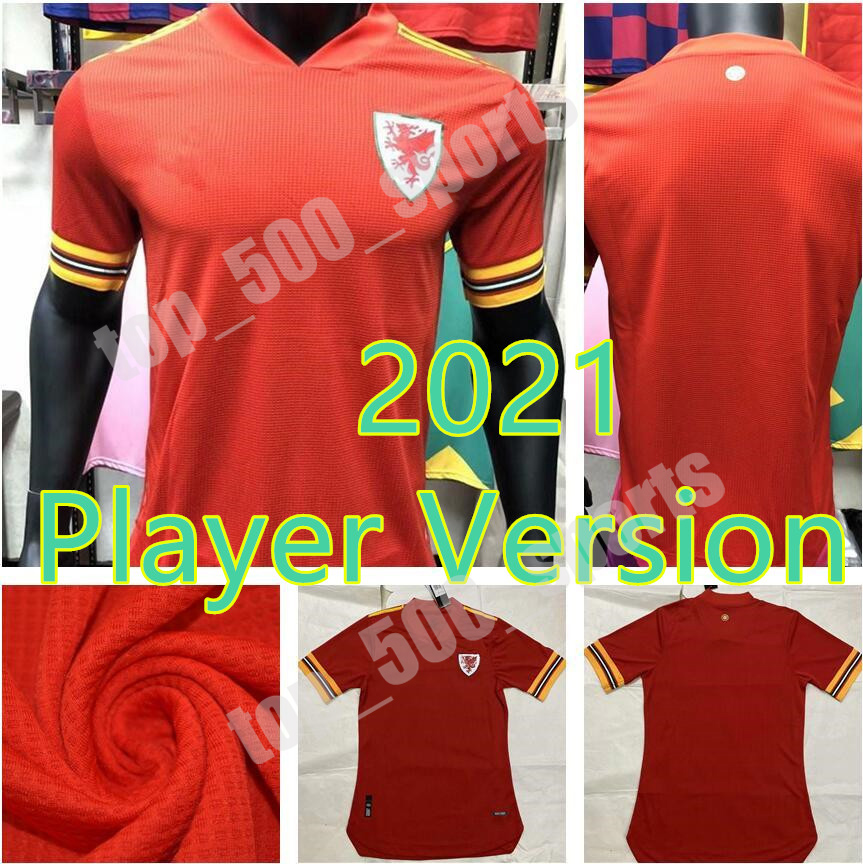 

2021 Player version European Cup wales Soccer Jersey 21 22 Home Red ALLEN BALE RAMSEY Shirt National team JAMES Man football uniform, Black;yellow