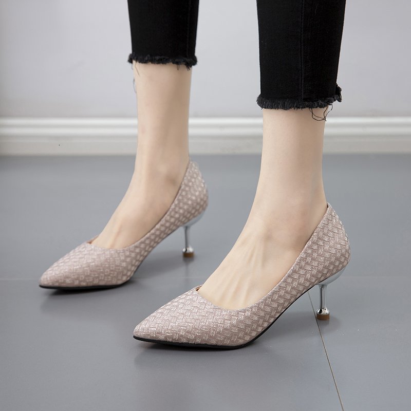 

Sandals Spring Fashion Women's Shoes High Heels Pointed Toe Glitter Pumps Female Sexy Brides Wedding Thin NCXP, Pink