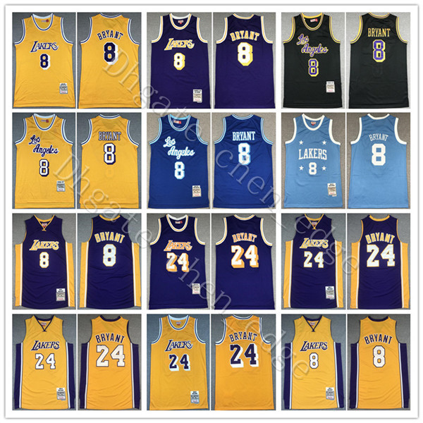 

Mitchell and Ness Basketball Jersey 8 Bean The Black Mamba 2001 2002 1996 1997 1999 Stitched Team Yellow Blue Purple Vintage Throwback, Black;red