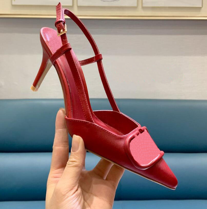

2021 spring and summer new Women Sandals High Heels Shoes Women temperament Slip on Pointed Toe Sandals Sexy Slingback Pumps