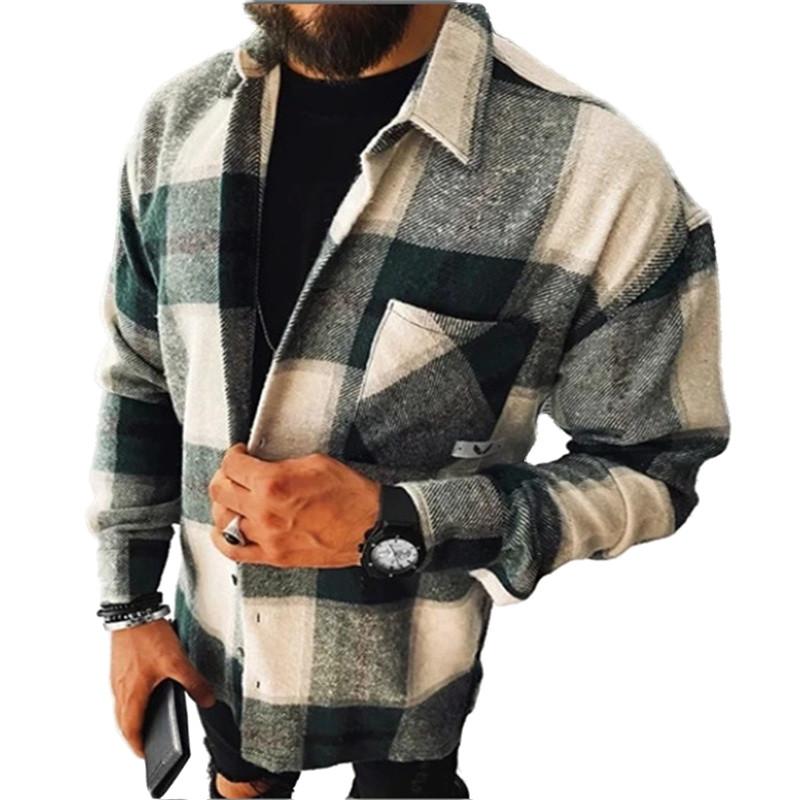 

Men' Casual Shirts Autumn And Winter Thickening Plaid Cotton Men Long Sleeve Fit Shirt Big Size Formal Turn-down Collar -5xl, Black