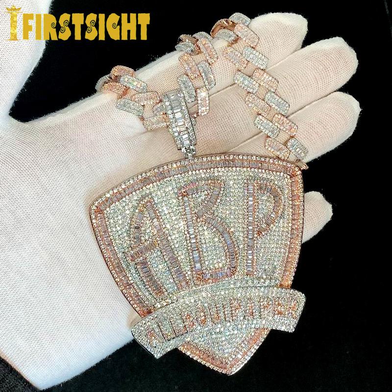 

Chains Iced Out Bling CZ Letter ABP Pendant Necklace Cubic Zirconia All BouI Paper Letters Badge Charm Men Fashion Hip Hop Jewelry