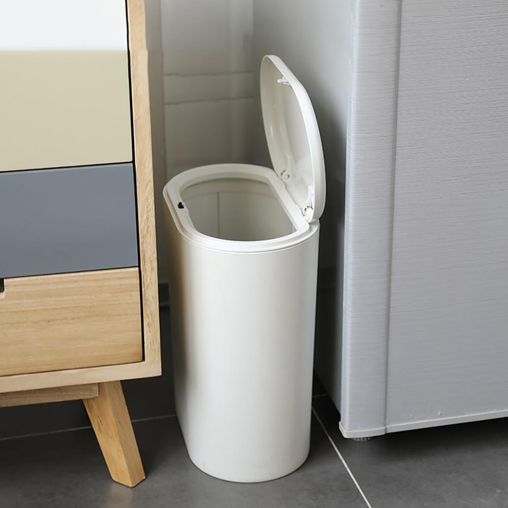 

Pastic Ova Trash Can Pressing Type Trash Bin Dustbin Wastebasket Kitchen Bathroom Garbage Storage Bin Can