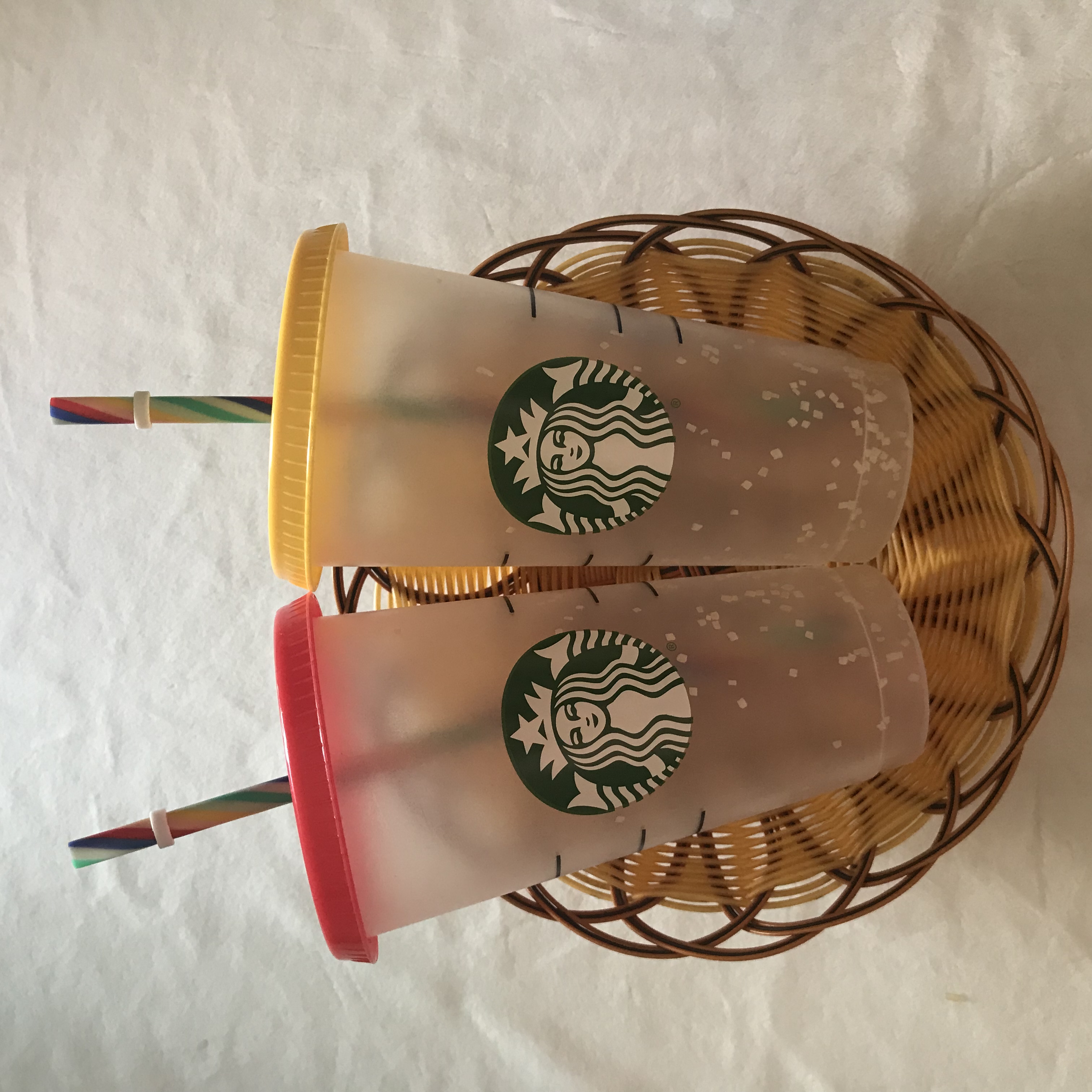 

Starbucks 24OZ/710ml Plastic Tumbler Reusable Clear Drinking Flat Bottom Cup Pillar Shape Lid Straw Mug Bardian 30 PCS DHL, Multi-color