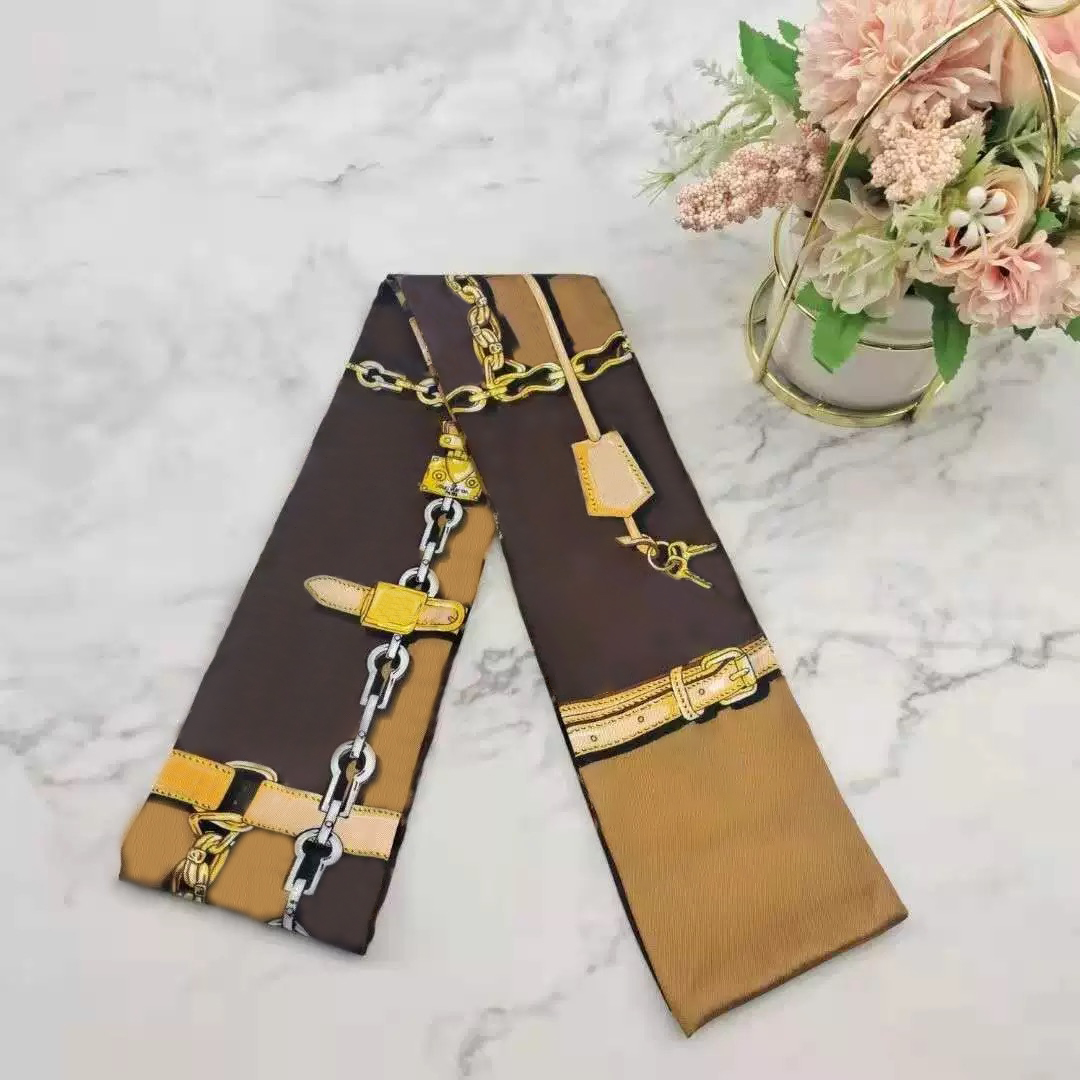 

Hots classic Brand Silk HANDBAG Bag Designer scarf Headbands Luxury women Design letter flower scraves Top grade silks bags scarfs hair Bands 8x116cm