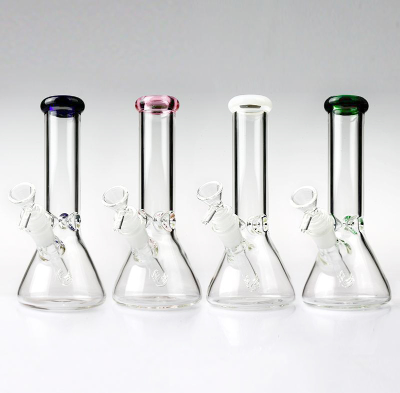 

8" Mix color standard hookahs glass beaker bong with ice catcher
