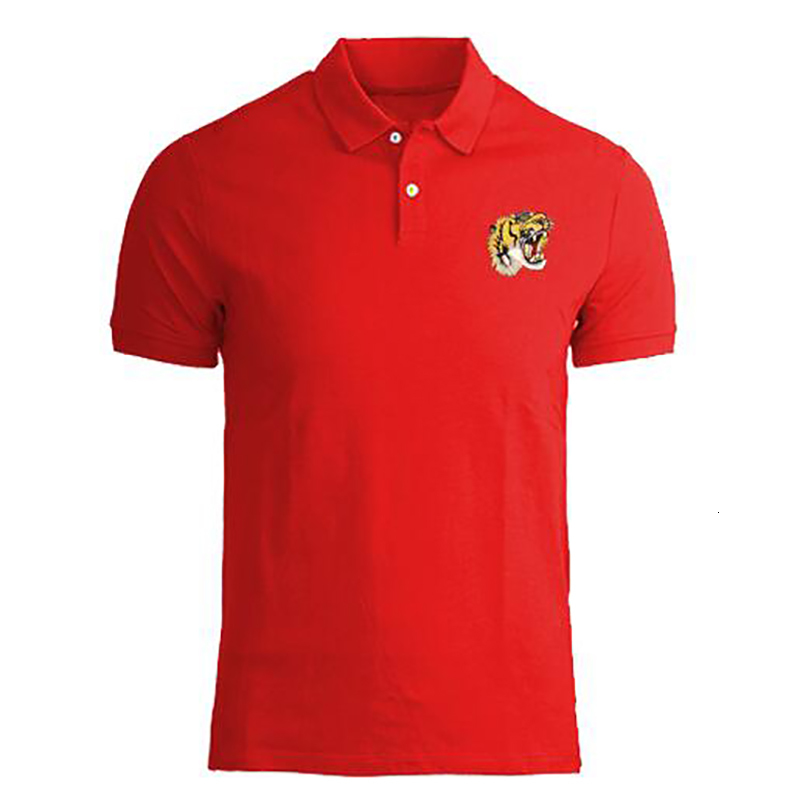 

Shirt Men Short Sleeve Turn Down Designer T-shirt Casual Tiger Head T Shirts Plus Size, Navy