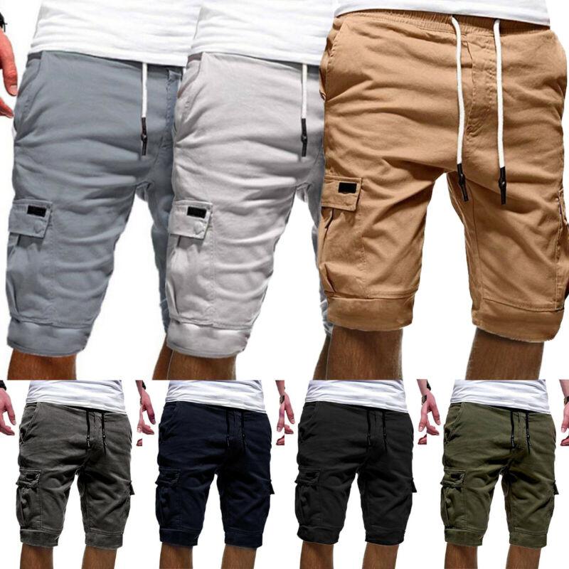 

Men's Pants Mens Cargo Summer Shorts Holiday Casual Joggers Jogging Gym Workout Combat, 1 white