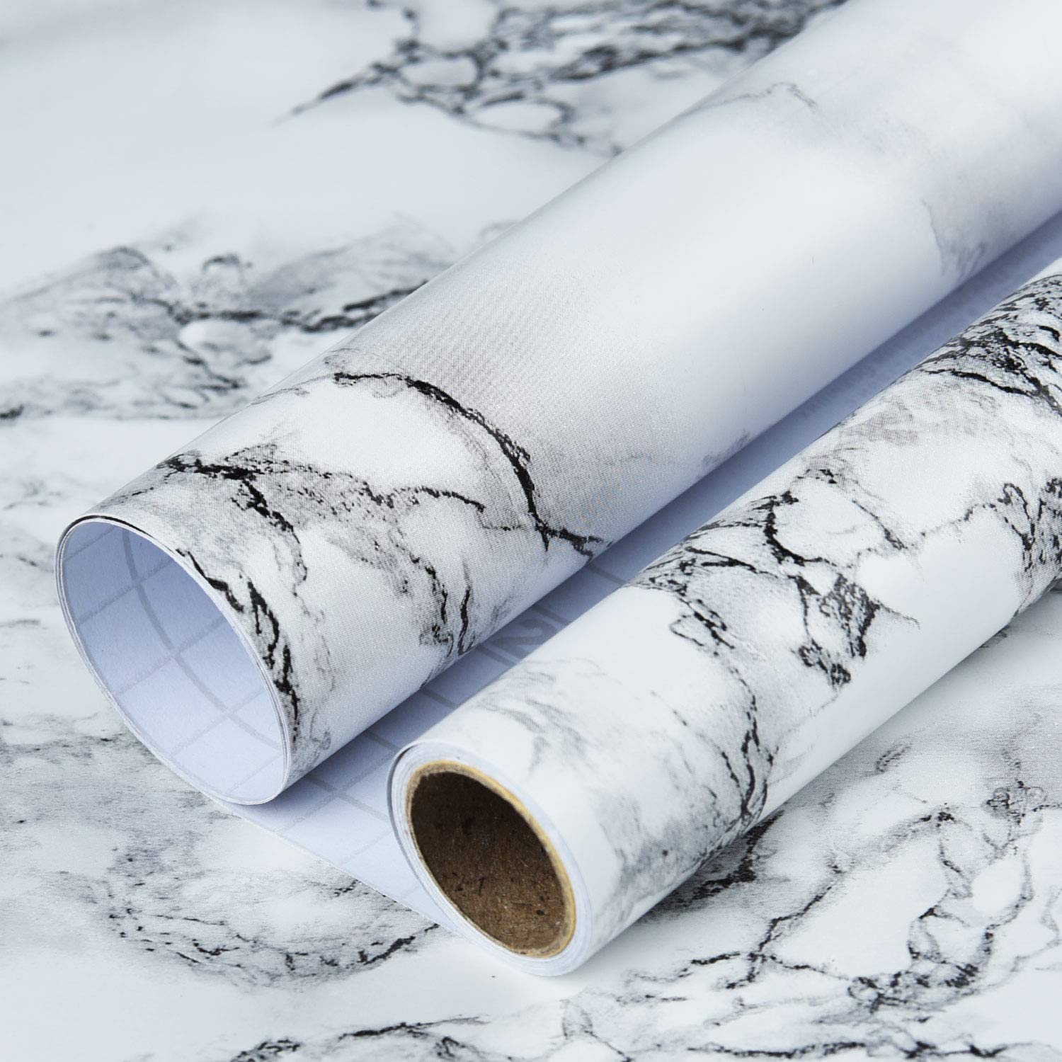 Art3d 17.7inx78.7in Marble Contact Wallpaper Countertops - Self Adhesive Drawer Liner Waterproof, Peel and Stick, Easily Removable-image-727177131