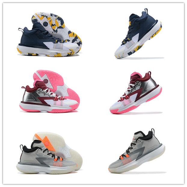 

2021 Fashion Dark Blue White Jumpman Zion 1 PF Mens Basketball Shoes For High Quality Powder And Gray Sports Sneakers US 40-46