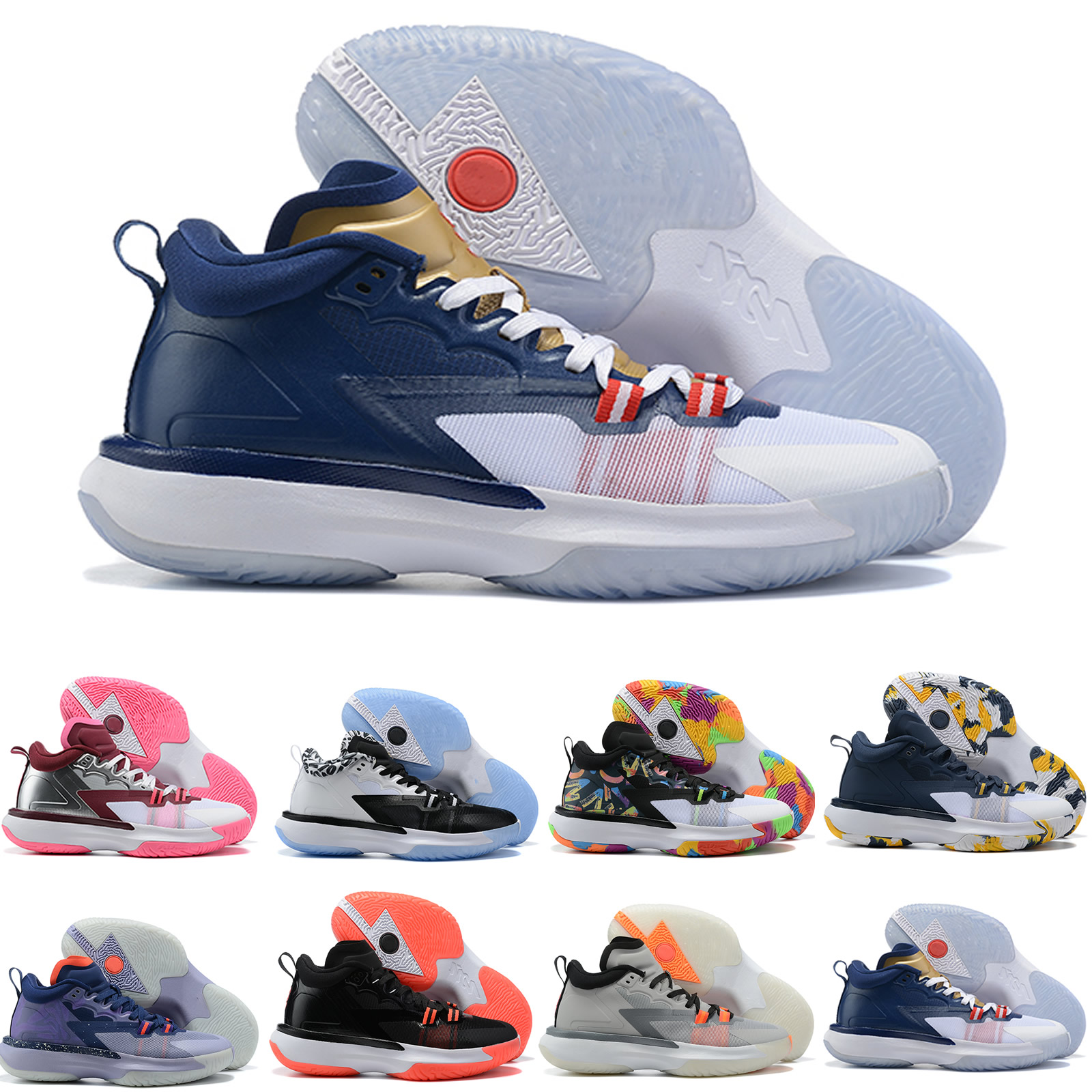 

Zion 1 PF Youth Kid Men Women Basketball Shoes For White And Black Rainbow Multi Color Girls Boy Sports Sneakers US 5-12