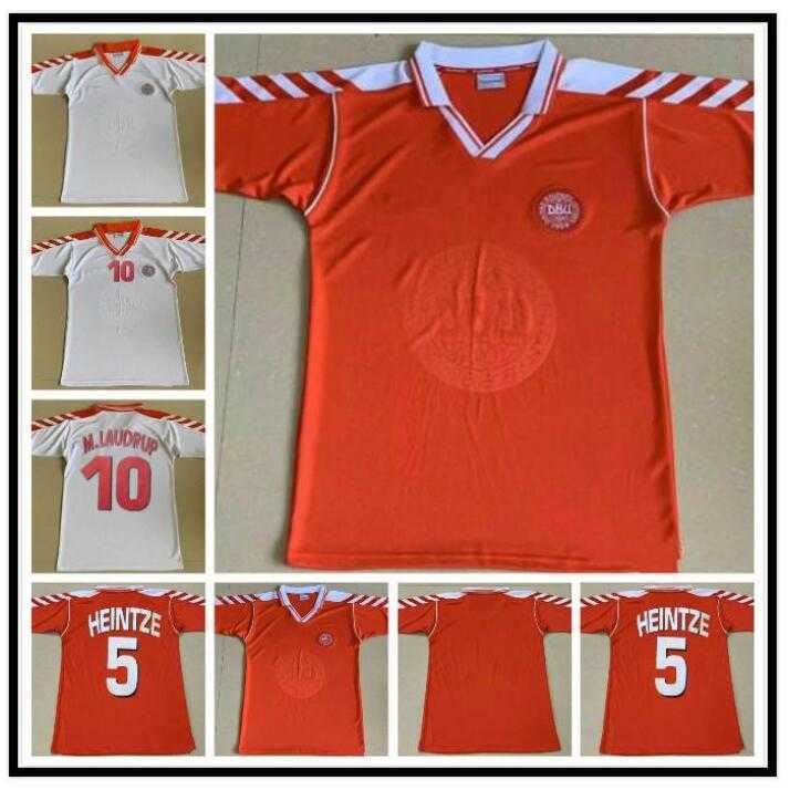 

Retro Denmark soccer jerseys 1992 1998 Denmark home away HEINTZE B.LAUDRUP M.LAUDRUP 92 98 football shirt, Blue