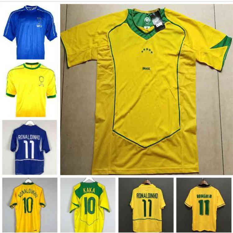 

1957 1970 1988 1994 1998 2000 2002 2004 2006 Retro Soccer Jersey BRASIL RONALDO Soccer JerseyRivaldo Romario Ronaldo Vintage adult Football, Black;yellow