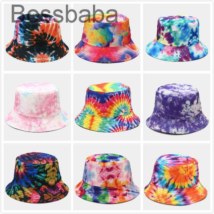 

Women Men Bucket Hat Tie Dye Harajuku Flower Contrast Colored Reversible Packable Wide Brim Sun Visor Hip Hop Cotton Fisherman Cap 849, Ten colors