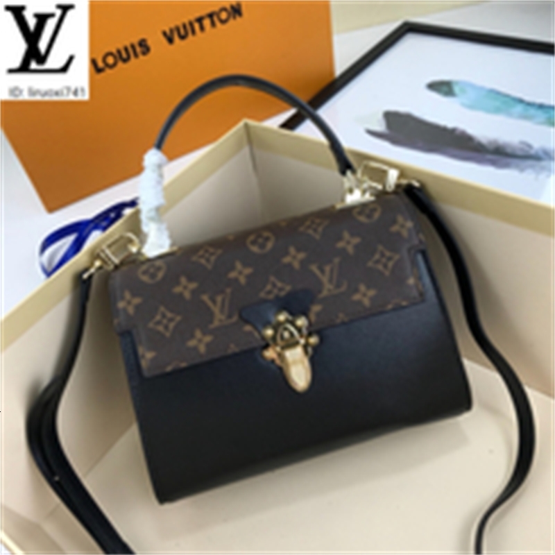 

brand designer luxury p97e m53662 black leather brown flower crossbody bag women handbags iconic bags handles shoulder bags totes cross