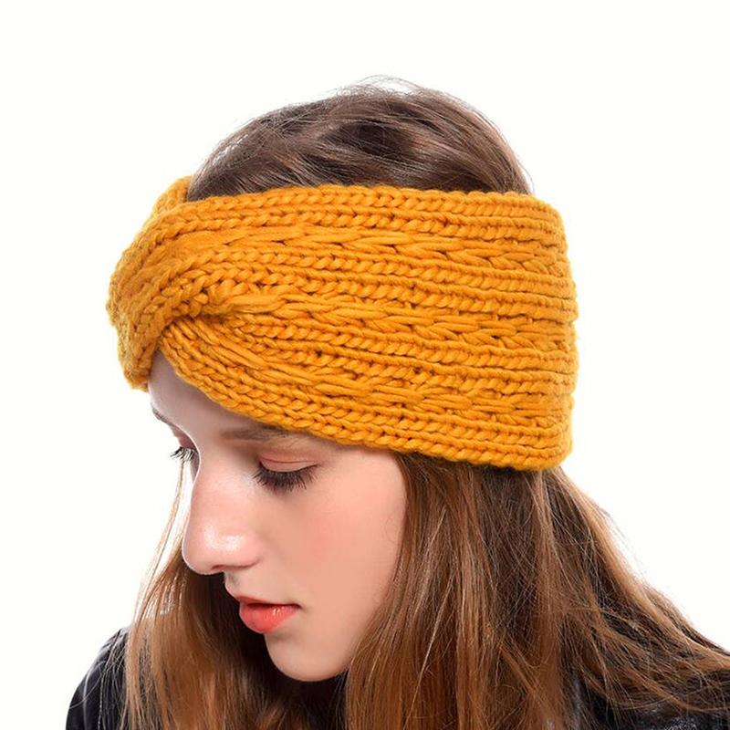 

Hair Accessories Headband Women Fashion Elastic Wool Knitted Head Wrap Hairband Girls Elegant Band