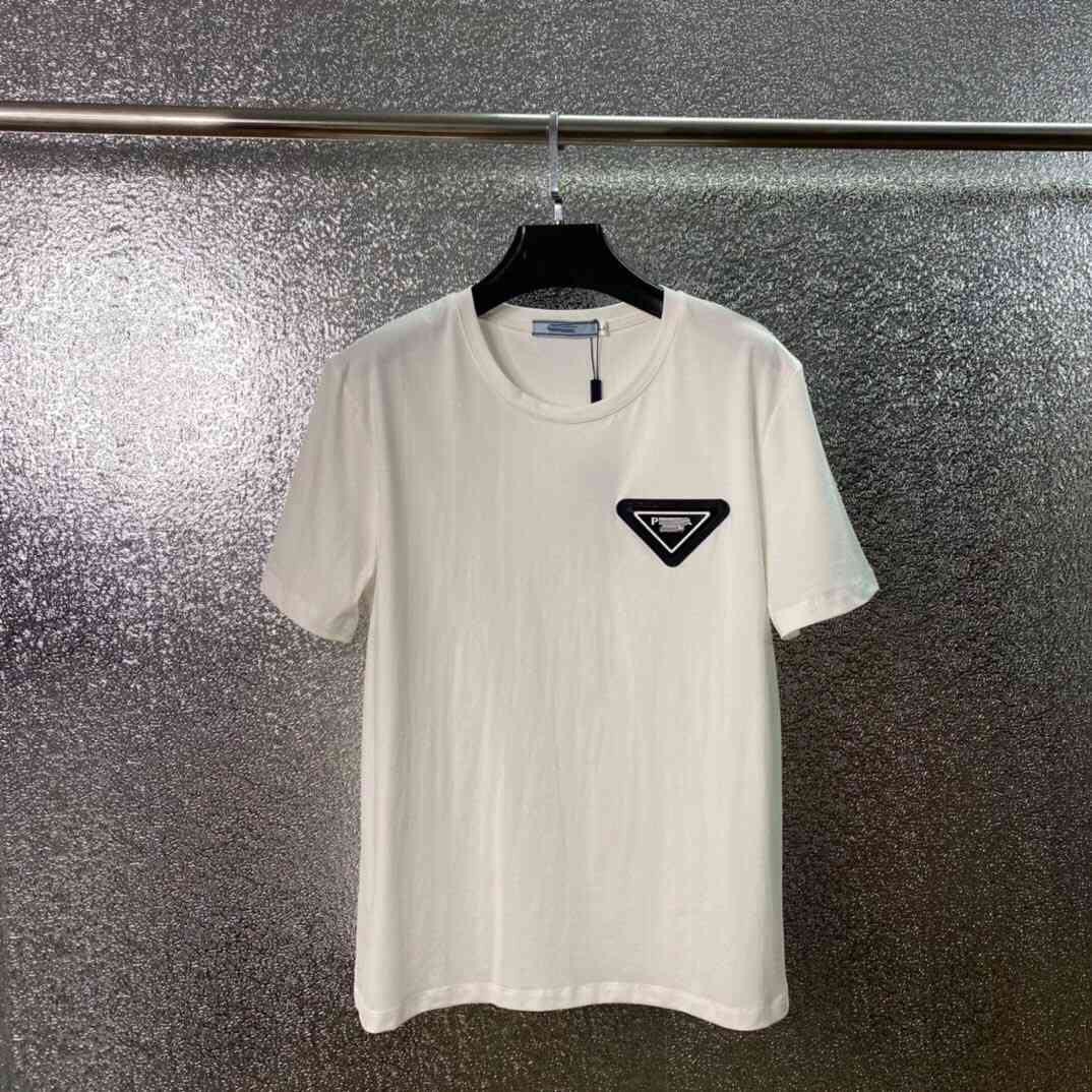 

Fashion brand letter triangle long sleeve T-shirt for women in spring 2021, White