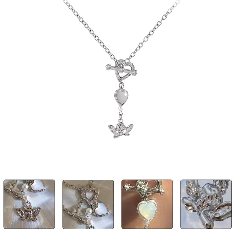 

Pendant Necklaces 1pc Exquisite Angel Necklace Girl Clavicle Chain Woman Heart