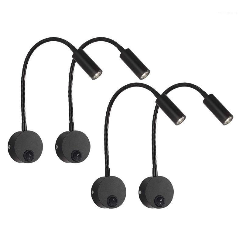 

Emergency Lights 4PCS DC 12V Reading Light With USB Charging Port, RV Interior Lights, Flexible LED Fixtures(Black)