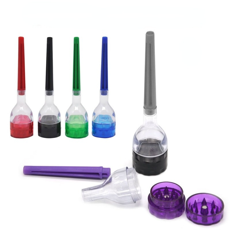 

Cone Plastic Smoking Herb Grinder Hand Cigarette Grinders Rolling Machine Roller Papers Maker Filter Tool Device 135MM