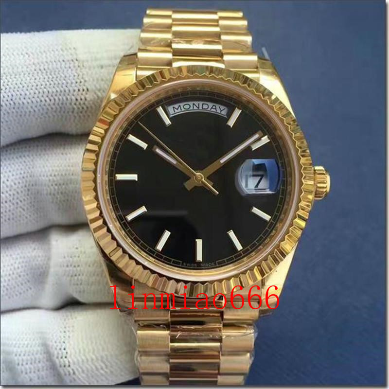

day date watch men daydate golden white 316 stainless steel crown automatic roman number master president watches orologio, Slivery;brown