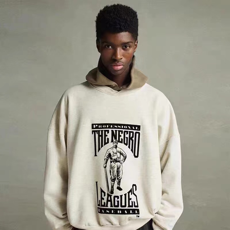 

2021 America Autumn Winter 7th Baseball Flocking Print Hoodie Super Oversize Fashion Skateboard Pullover Sweatshirt, Light gray hoodie