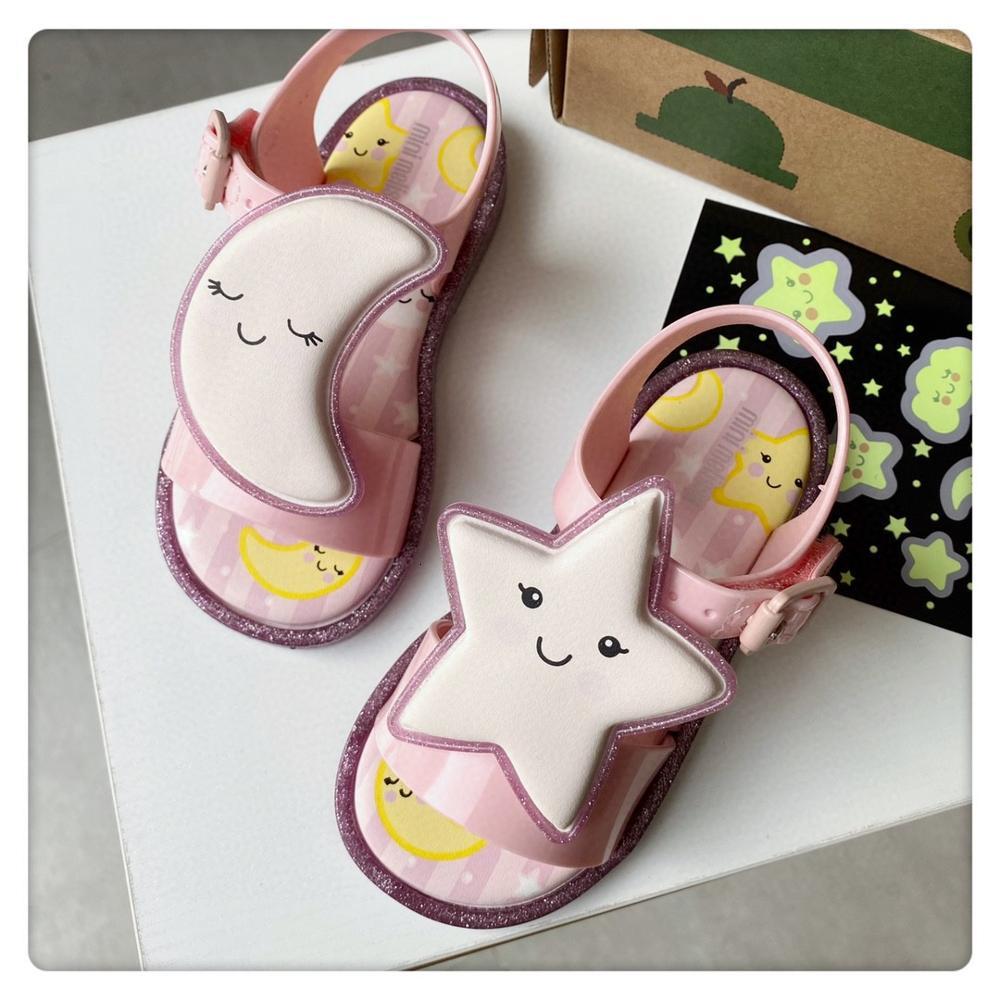 

Sandals Melissa mar sandália doce sonhos menina geléia sapatos sandálias de bebê estrela lua melissa crianças antiderrapante EFCY, 1# shoe box