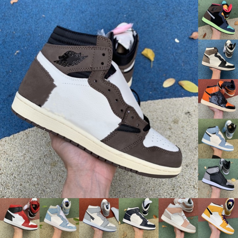 

High OG 1 Men Basketball Shoes Dark Mocha University Blue Travis Scotts Hyper Royal Twist UNC jumpman women shoe trainers sports sneakers