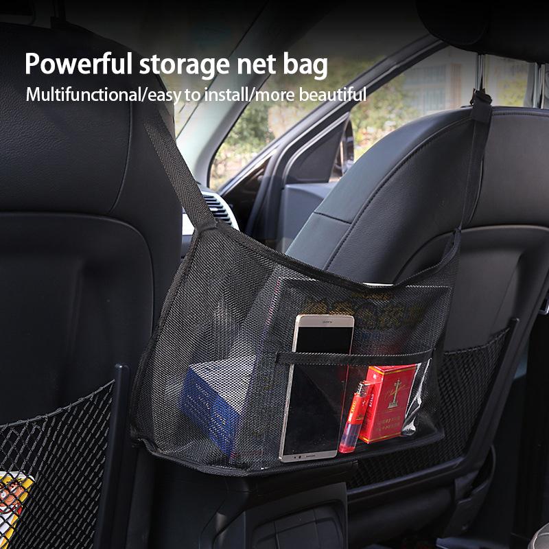 

Car Organizer Net Pocket Handbag Holder Seat Storage Between Pet Barrier Dog Auto Interior Accessories