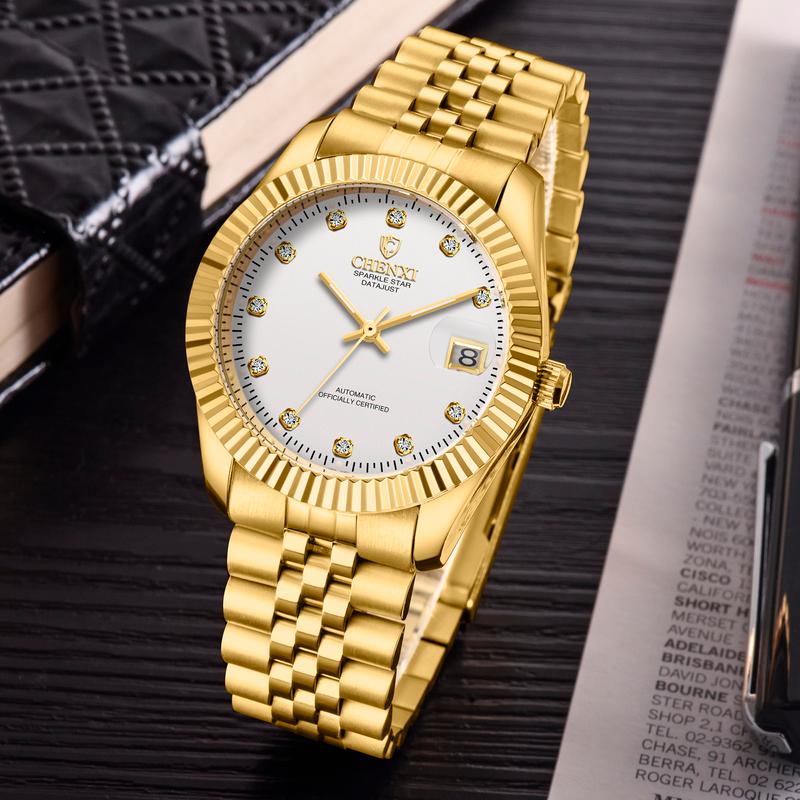 

Wristwatches CHENXI Men's Business Casual Watch Waterproof Luminous Automatic Luxury Steel Band Fashion Trend Mechanical WA216, 01