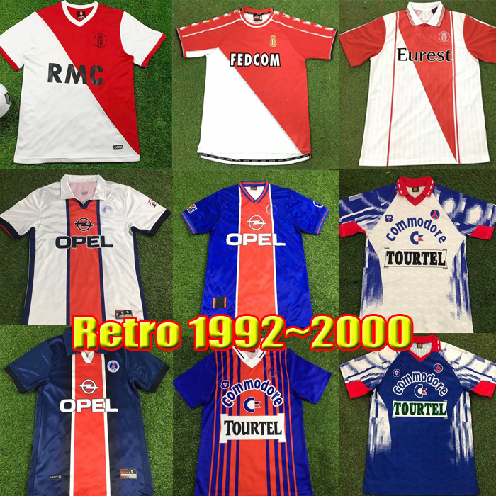 

Retro AS Monaco jersey 01 02 03 98 99 Ronaldinho soccer JerseyS HEINZE 90 92 OKOCHA LEROY Beckham Ibrahimovic vintage classic 93 94 95 96 football shirts Men Kit Uniform, Kids 2021 home