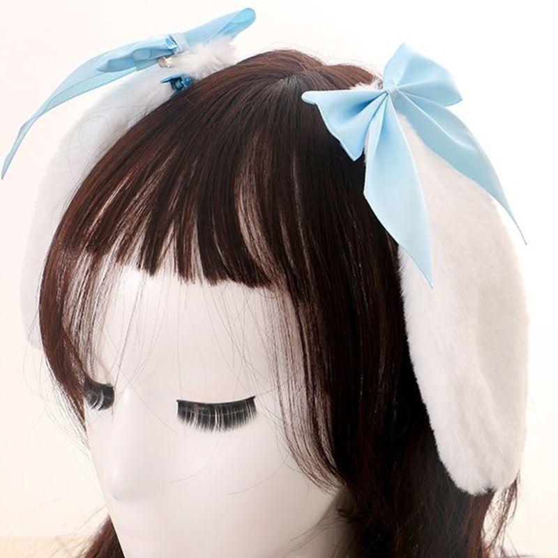 

Other Event & Party Supplies Kawaii Women Girls Hair Clip Plush Lop Ears Hairpin Candy Color Ribbon Bowknot Lolita Cosplay Accessories