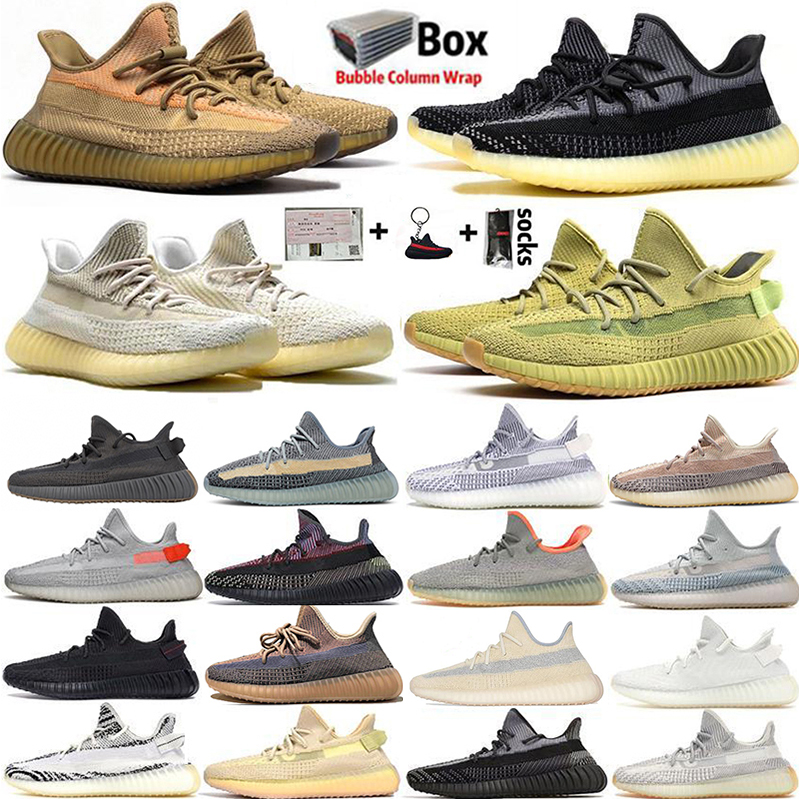 

2021 With Box Kanye West V2 Running Shoes Ash Blue Fade Asriel Sulfer Earth Desert Sage oreo Cinder Linen Black Yecheil Reflective Zebra Mens Women Sneakers Trainers, Ash stone