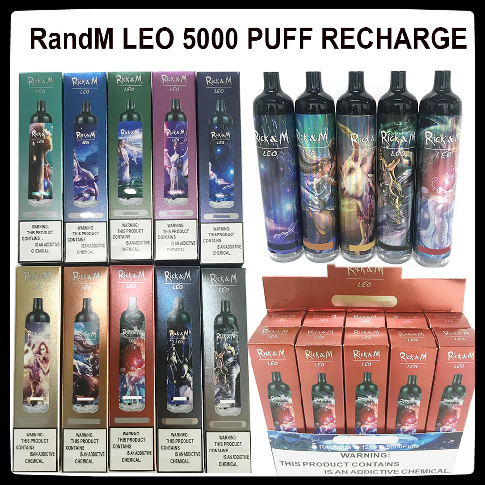 

Original RickM LEO Rechargeable Disposable Vape Pen E Cigarette Device With RGB Light 1100mAh Battery 12ml Cartridge 5000 Puffs VS UNO Plus