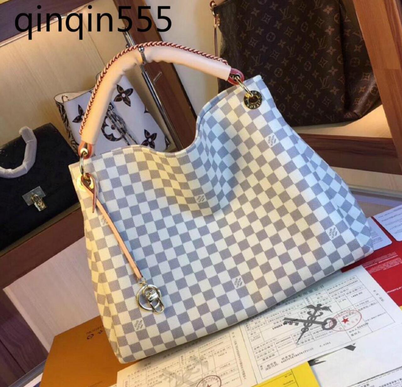 

LVLouisVitton Vutton Leather Artsy Women Handbag Luxury Designers Bag Top-Quality Ladies Shoulder Bags Large Capacity Tote Embossing Flowers and Plaid, A1