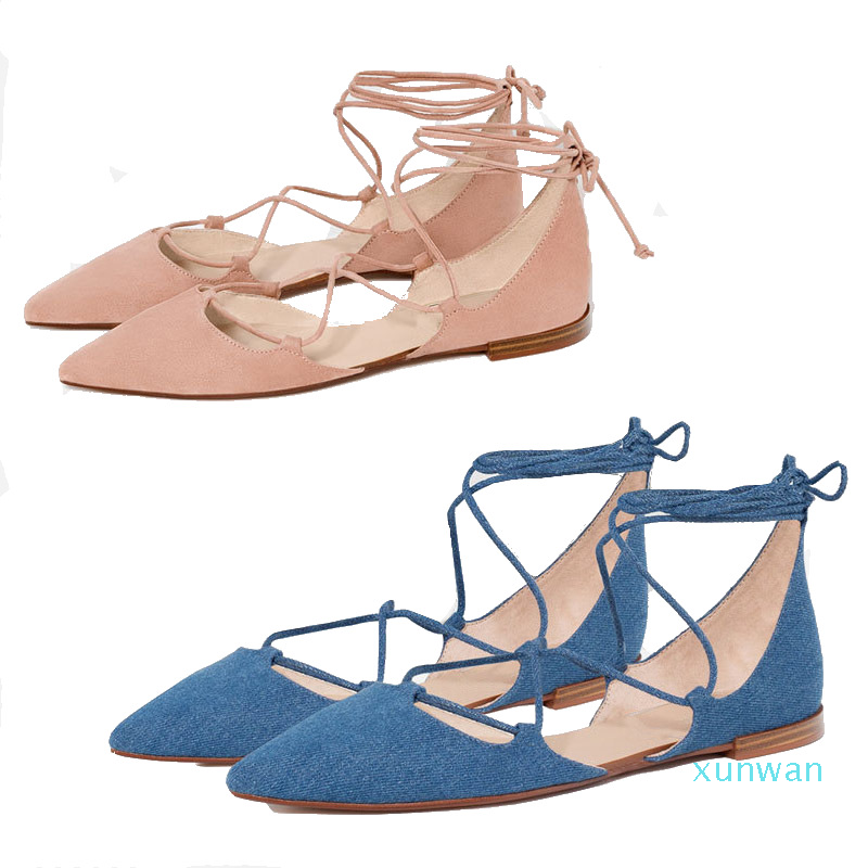 

Summer flat women's sandals female Roman cross straps flat sandals female pointed flat with black women's shoes