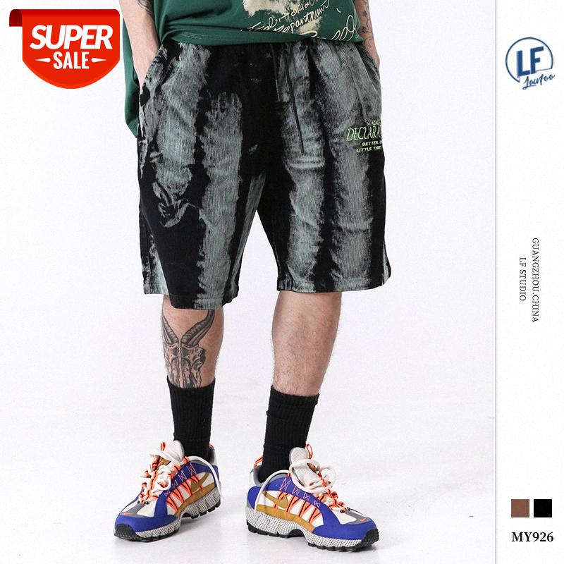 

LawFoo Men's Tie-Dye Letter Embroidered Shorts Casual Pants #at51, Black