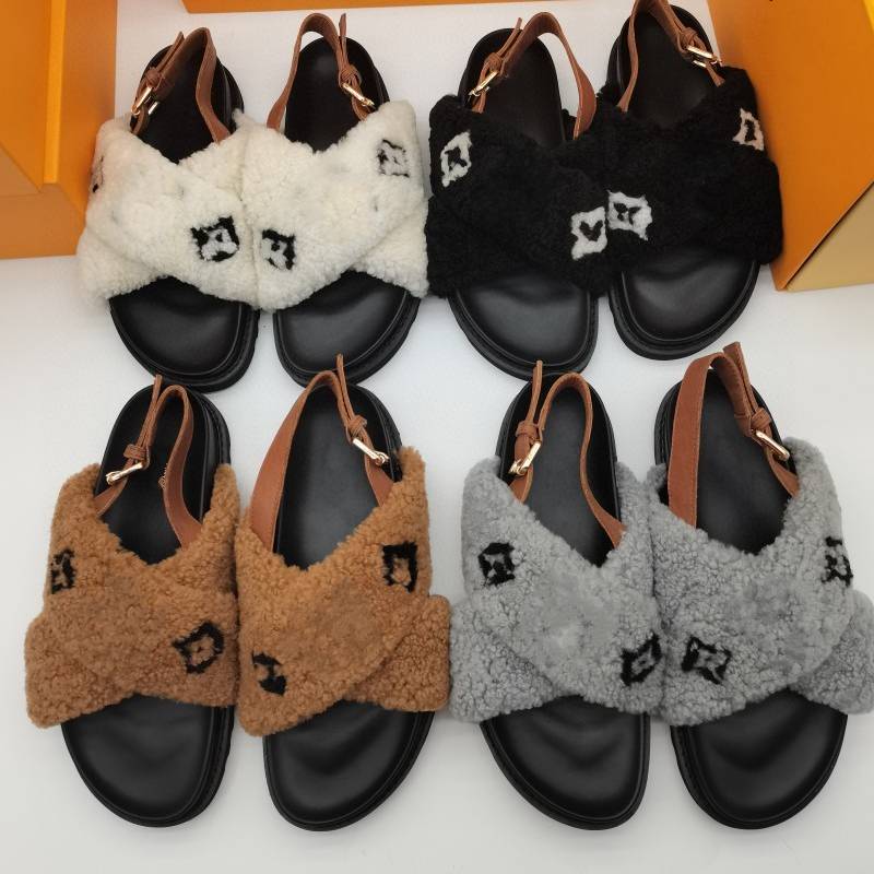 

Sheep curl sandals paseo flat comfort sandal belt buckle rear strap gear rubber outsole thick bottom increased, Black